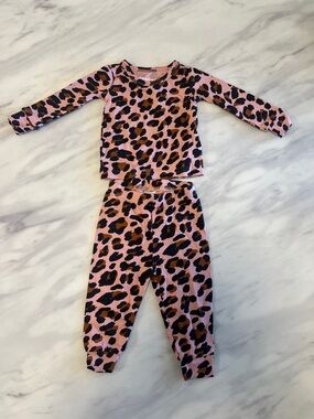 Kids Pink Leopard-Print Pajama Set by Cat & Jack